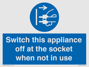 Switch this appliance off at the socket when not in use